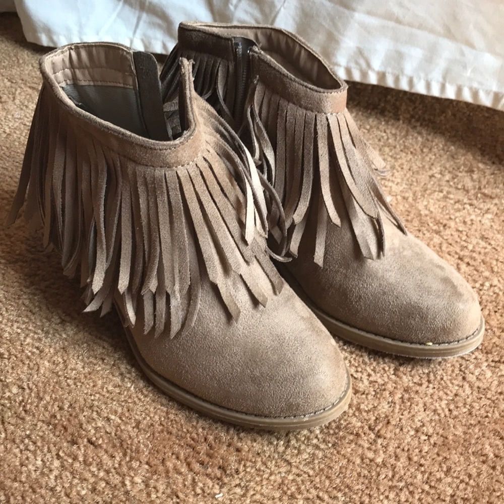 Fringe booties